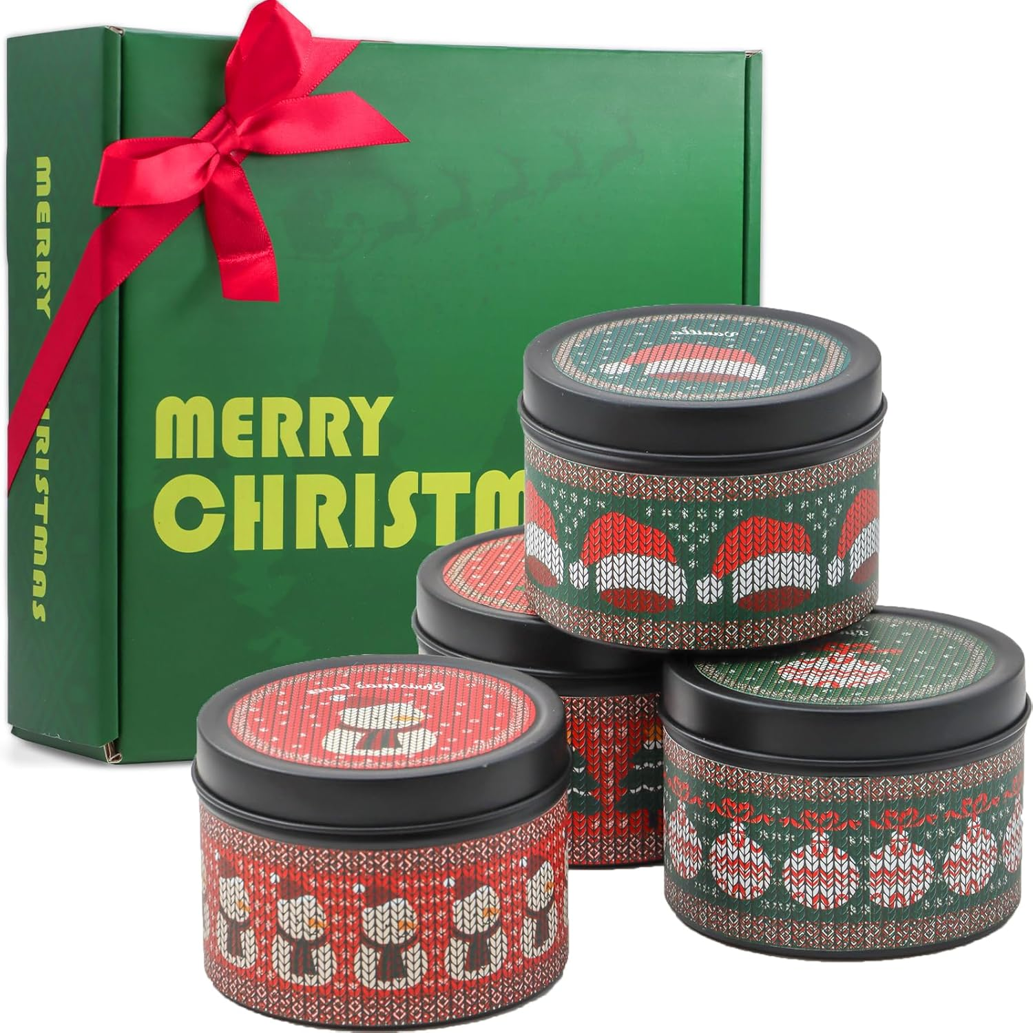 Christmas Candles - Christmas Gifts for Women, Scented Candles Gift Set, Natural