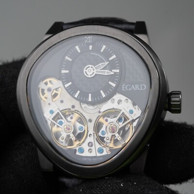 Egard Quantus carbon beast auto LE dual balance wheel watch sapphire 43mm NEW