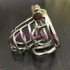 New Stainless Steel Male Chastity Cage Device Standard Men's Metal Locking Belt