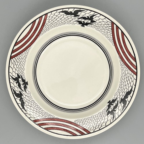 Lot 4 VTG 1930s WEDGWOOD Art Deco Birds SUNBIRDS Red Black RIM SOUP BOWLS Exc! - Picture 9 of 13