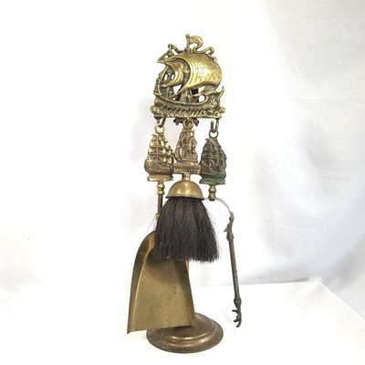 Mini Brass Fireplace Tool Set Mayflower Shovel Tongs Poker Brush
