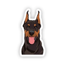 3x1.6 Doberman Dog Sticker Water Bottle Laptop Phone Case Dishwasher Safe