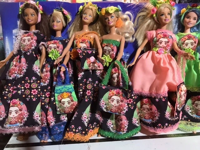 Barbie Dress Handmade FRIDA KAHLO