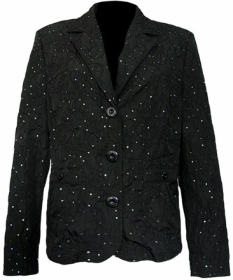 ERFO - Blazer,  festlich elegant,  schwarz 42 schwarz 100 % Polyester