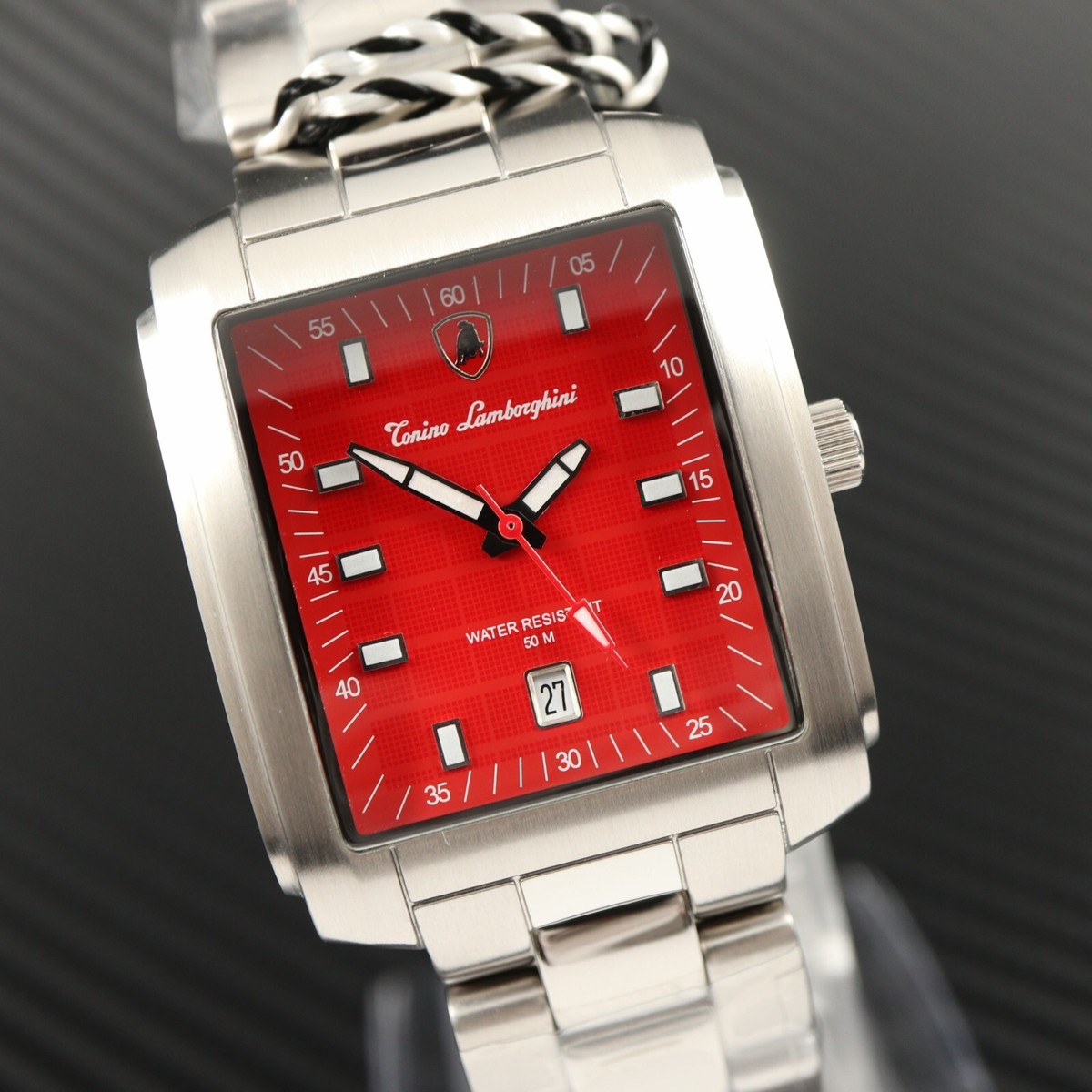 NEW!] TONINO LAMBORGHINI CG2064 Red Dial Cal. Ronda 705 Vintage