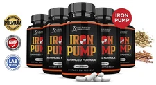 Iron Pump for Men Advanced Formula 1484MG  Pills Vitamin Supplement 5 Pack