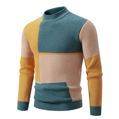 Men's New and Winter Casual Warm Neck Sweater Knit Pullover Autumn Tops Sweater - Picture 14 of 41