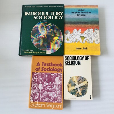 Introductory Sociology Reference Books Text Books Bundle Lot Bulk X 4 Concepts
