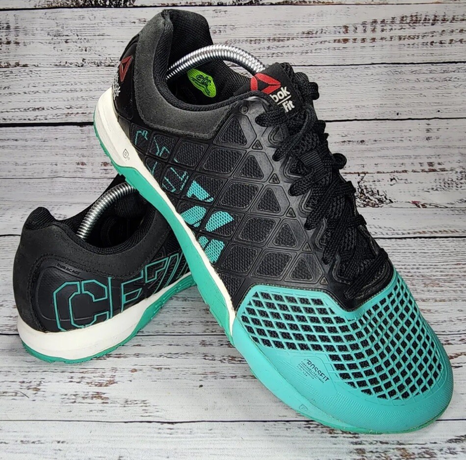 Reebok cf 74 crossfit gym fitness workout shoes black green mens 9 fast ship