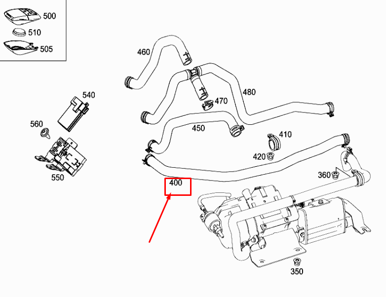 MERCEDES-BENZ VITO W447 Wärmeverstärker-Formschlauch A4478320500