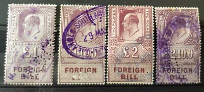 See Description *BIG OFFER*GB KEVII FOREIGN BILL 4 Diff HVs Silly Price 4pcs