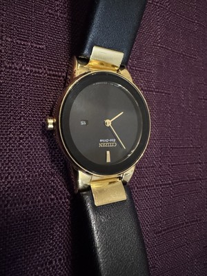 Citizen Eco-Drive Axiom Ladies Gold-Tone Watch - Minimalist Black Dial - 30mm Citizen Women main image 4