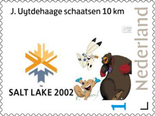 Netherlands   Olympics 2002-2 J Uytenhaage 10K Salt Lake sheet Goldwinner mnh  u