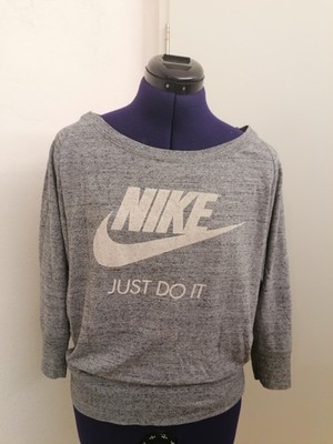 Nike Damen T-Shirt Grau 3/4 Ärmel  Just Do It  Logo, Gr. M