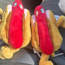 Wienerschnitzel America 250 Hot Dog Plush Advertising Dolls Lot of 2