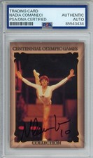 1996 COLLECT OLYMPIC GYMNASTICS NADIA COMANECI SIGNED CARD PSA DNA COA AUTOGRAPH