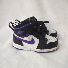 Nike Air Jordan 1 Mid TD Toddler Kids Shoes SZ 7C Black/Dark Iris 640735-095