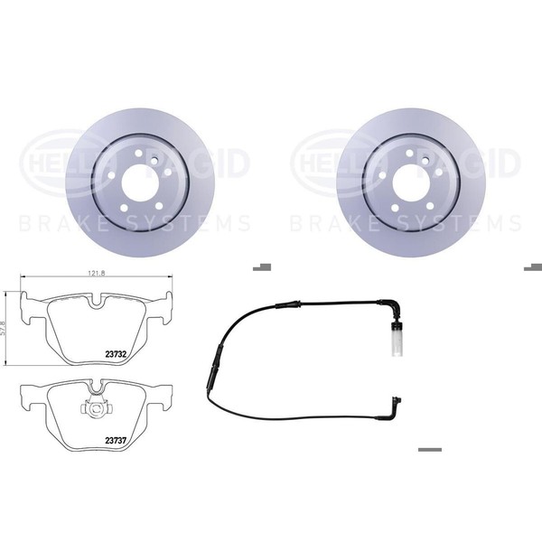 Hella Bremsscheiben + BelÄGe 320Mm Hinten Passend FüR BMW 5Er E60 + 6Er E63 E64-image