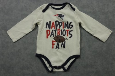 New England Patriots Shirt Infant 6-9 Months White NFL Football Napping Fan
