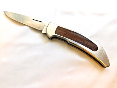 Smith & Wesson Model 6062 Maverick Drop Point Lockback Knife 1980s With Sheath