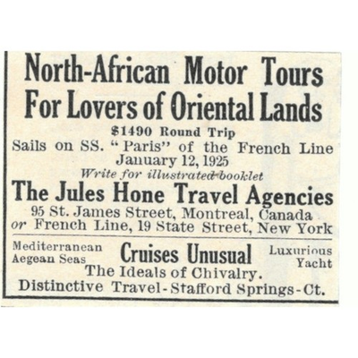 #ad #ad North African Motor Tours Jules Hone Travel Agencies 1924 Magazine Ad AD8 O4 $27.00