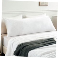Faux Fur Body Pillow Case Cover, Luxury Ultra Soft 20" x 54" Pack of 1 White