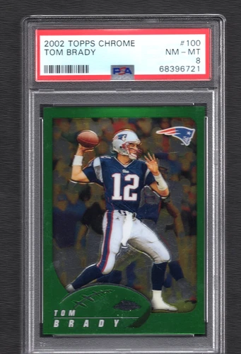 TOM BRADY 2002 Topps Chrome PSA 8 New England UNDER GRADED CENTERED SHARP   3484
