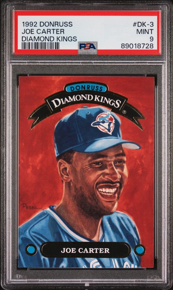 1992 DONRUSS JOE CARTER #DK-3 DIAMOND KINGS BASEBALL CARD | PSA 9 MINT LOW POP - Image 2 of 4