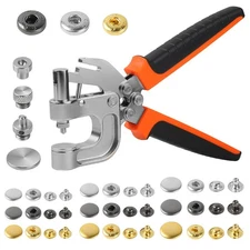 Leather Snap Fasteners Kit, Snap Button Kit, Leather Snap Buttons Press Plier...