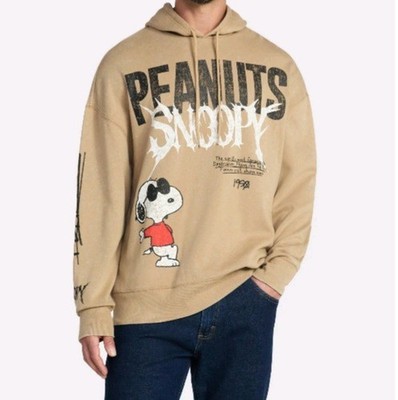 Peanuts Snoopy Men's 3XL Graphic Print Fleece Hoodie in Metro Camel Brown (9J)