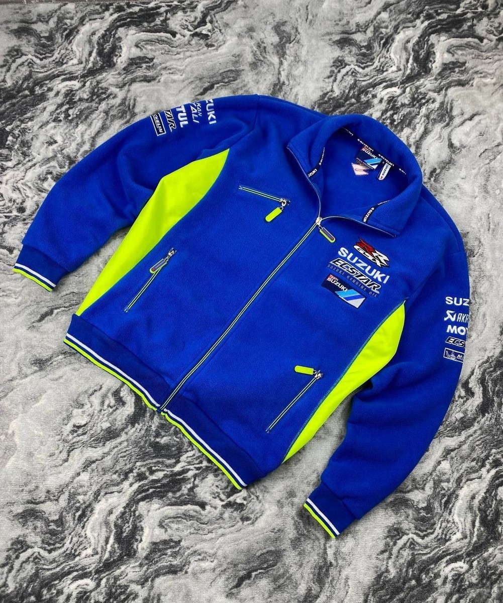 Vintage Suzuki Ecstar Racing MotoGP Full Zip Fleece Jacket Men
