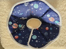 New Cat Recovery Collar Soft Cotton Neck Cone Adjustable Blue Planets Solar
