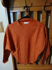 Girl's Batwing Long Sleeve Burnt Orange Sweater- Size Large