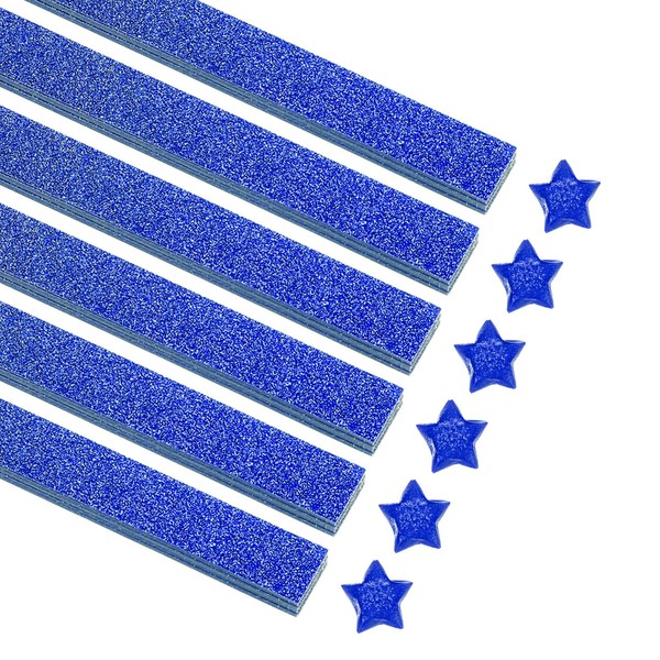 "200 Blatt Origami Papier Glitzer Stern Papier Blau Faltpapier 0.4 X 8.7\""-image
