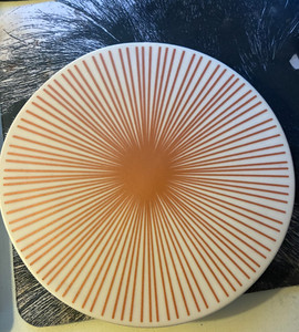MCM vibes! Xenia Handmade White Ceramic Trivet with Starburst pattern 6” Round