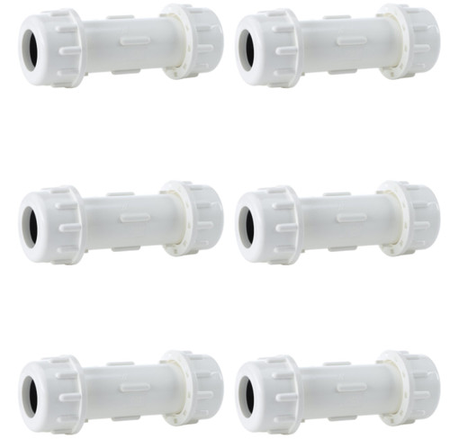 6-Pack 3/4 in. Schedule 40 PVC Compression Couplings Slip/Socket