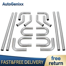16Pcs 3"OD Stainless Mandrel Bend Straight U-Bend Custom Exhaust Tubing Pipe Kit