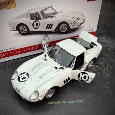 CMC 1/18 250gto Ferrari White No. 10 Revised Edition Collectible Car Model