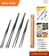 High-Quality Stainless Steel Tweezers - 10''  12'' Lengths for Cooking  BBQ