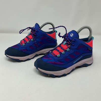 Merrell Kids' Moab Speed Mid Waterproof Hiking Shoes Size 3M Blue Turquoise