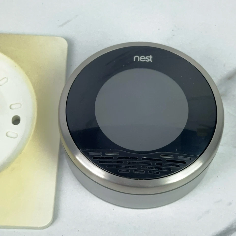 Google Nest 1ª Generación 01A Aprendizaje Plateado Termostato Programable - Probado Foto 2 de 4