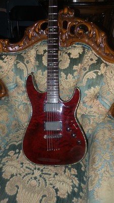 Beautiful 1 Owner Schecter Hellraiser C-1 Guitar, Black Cherry