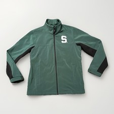 Nike Michigan State Spartans Black Green Full-Zip Warm-Up Jacket Size S/M