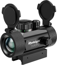 Paike 1X40 Red Dot Sight Red Green Dot Illuminated,11Mm/20Mm Rail,Protector Cov