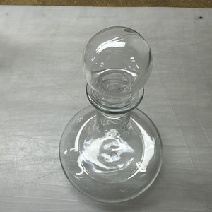 Vintage Etched Ship Glass Decanter/Cruet With Stopper