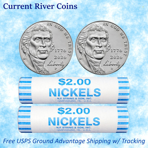 2026-P&D Semiquincentenial 1776~2026 Nickels 2  BU OBW ROLLS 