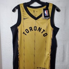 Toronto Raptors Jersey Mens Small Gold NBA Basketball City Edition Swingman Nike