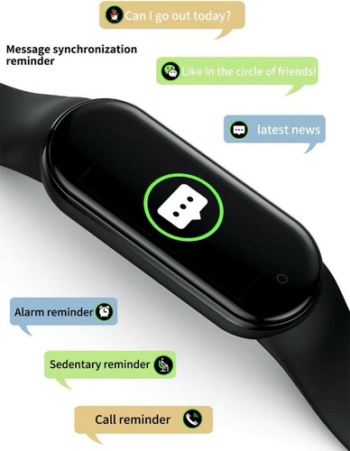 SMARTWATCH OROLOGIO M 4 SMART BAND FITNESS TRACKER CARDIOFREQUENZIMETRO SPORT - Foto 10 di 20