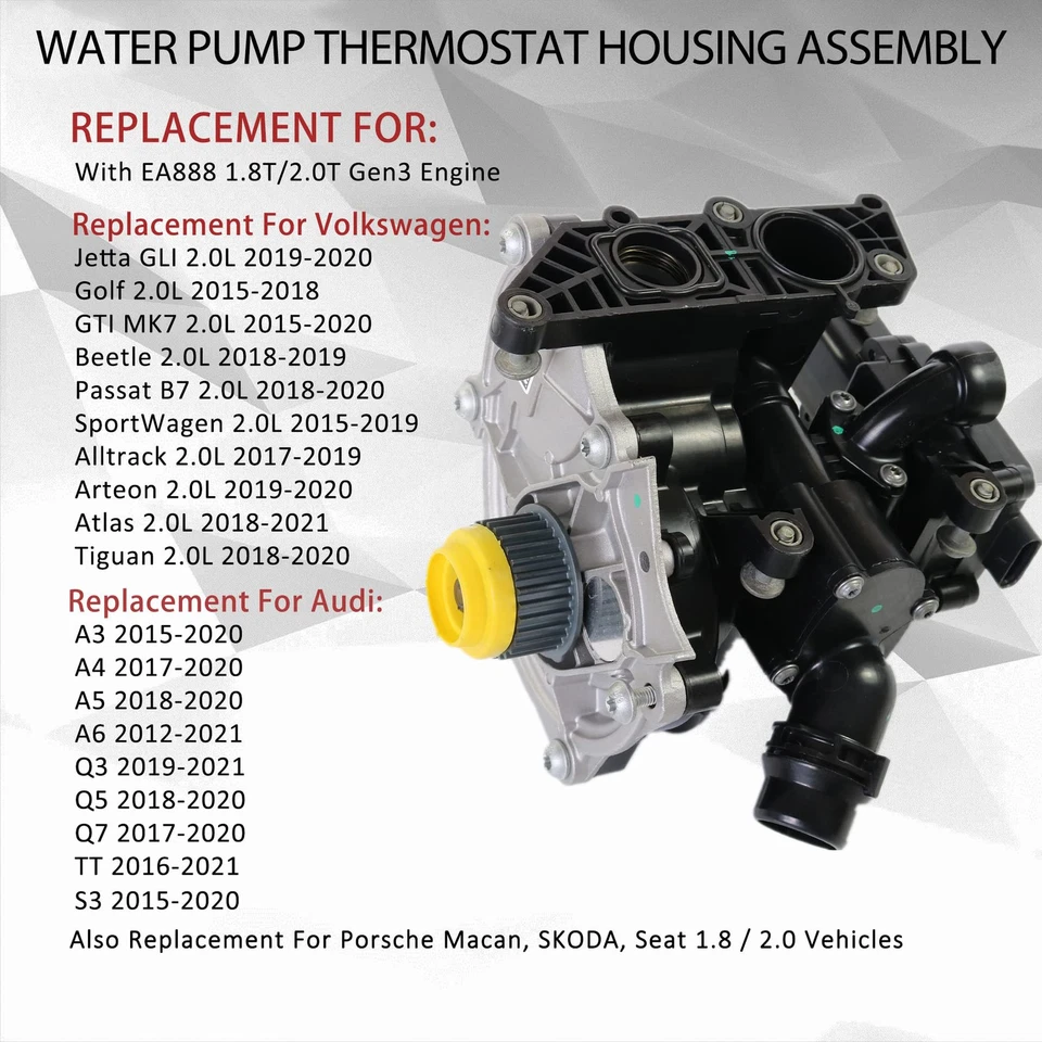 Conjunto de carcasa de bomba de agua OEM 06L121111H para Audi A4 A5 A6 A7 VW Beetle Golf Jetta Foto 2 de 4