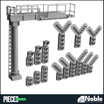 NOBLE DESIGNS Signal Gantry - Aspect heads - OO Gauge 1:76 (Pack of 1) | Model Railway Scenery